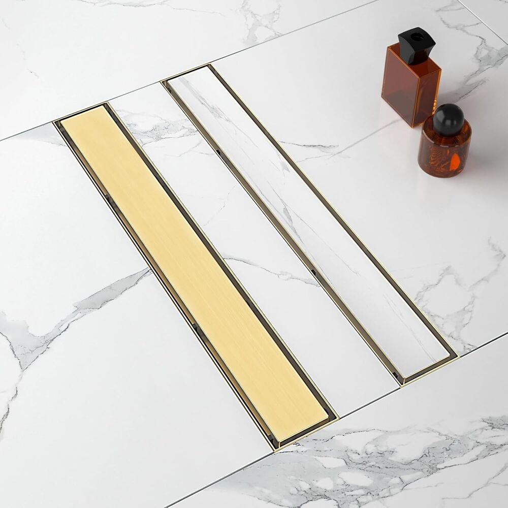 Shootwin 24inch linear shower / floor drain brushed gold